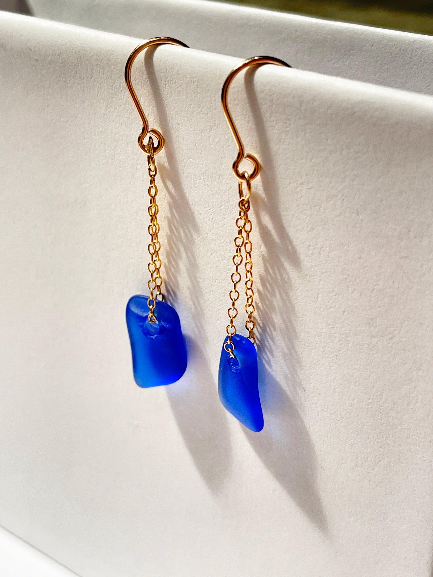 Blue Sea-Glass Drop Earrings