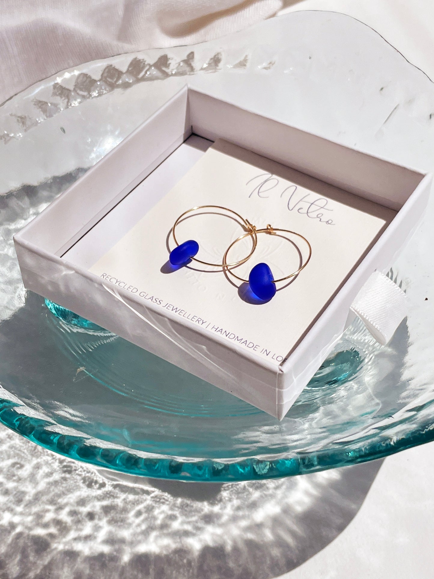 Cobalt Sea Glass Earrings