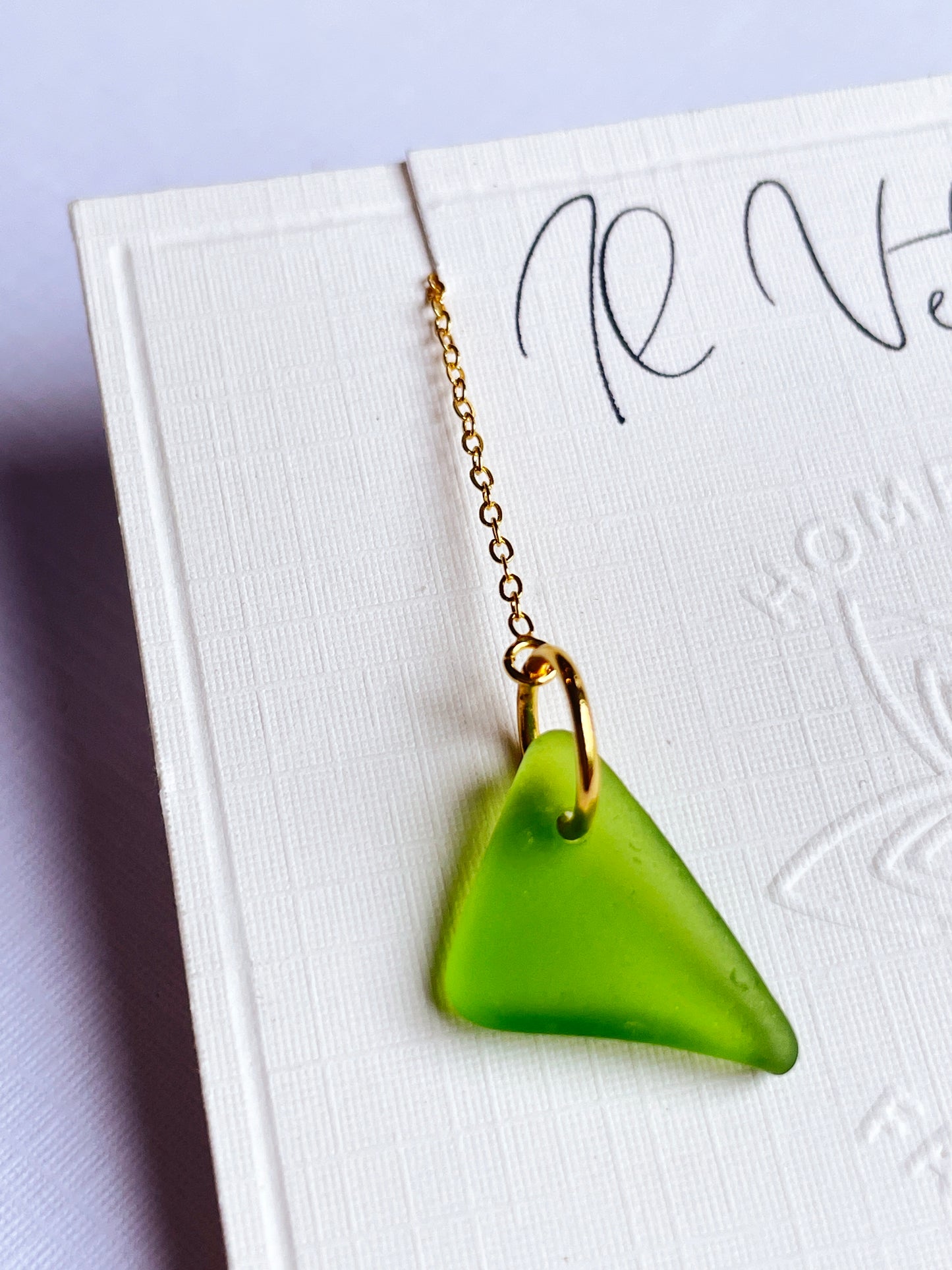Kelly Green Sea-Glass Drop Earrings