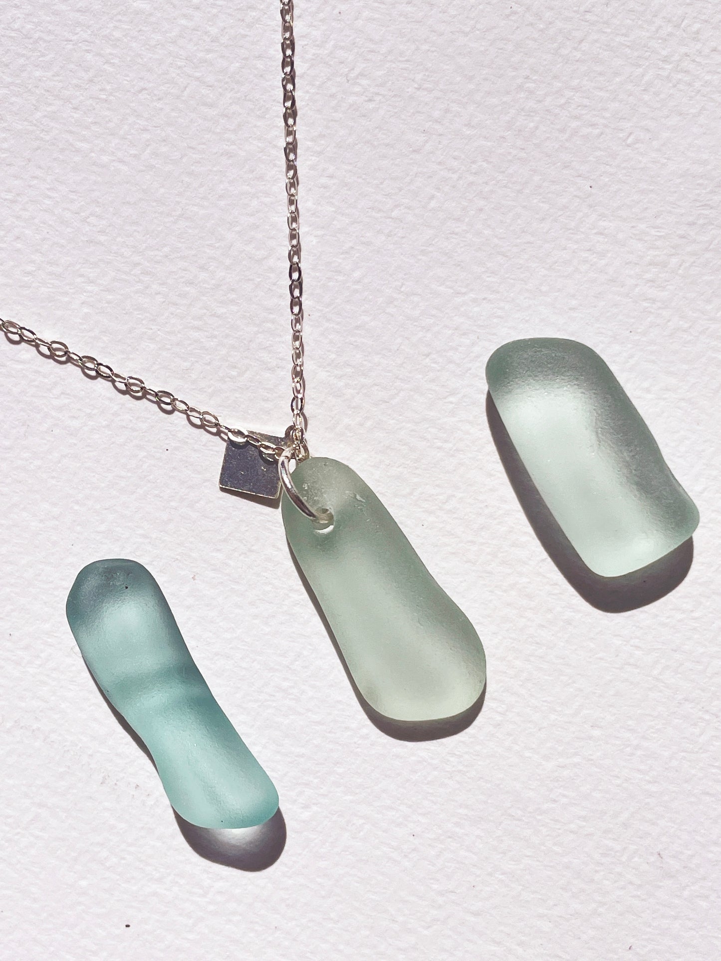 Seafoam Sea-Glass Pendant Necklace