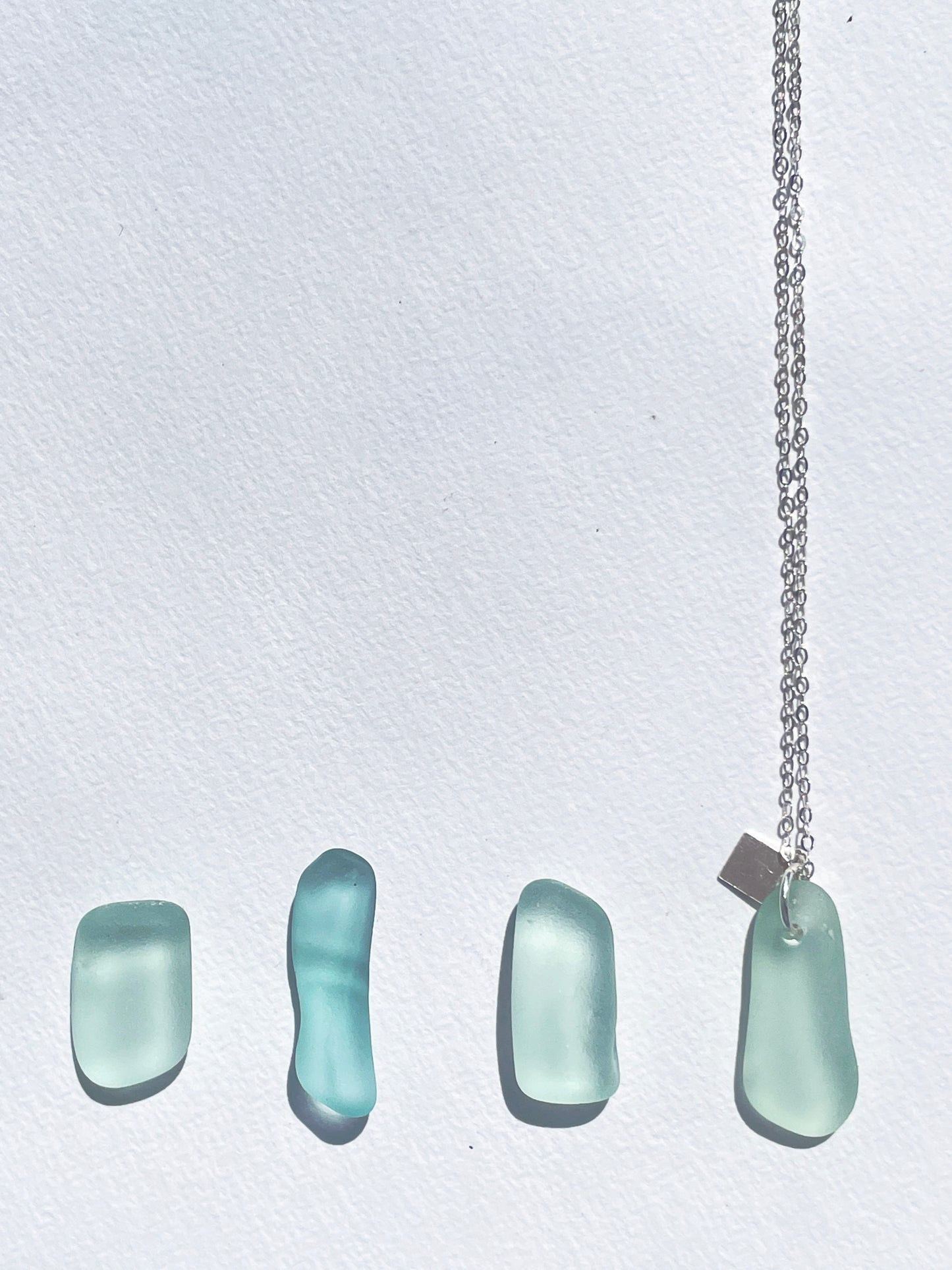Seafoam Sea-Glass Pendant Necklace