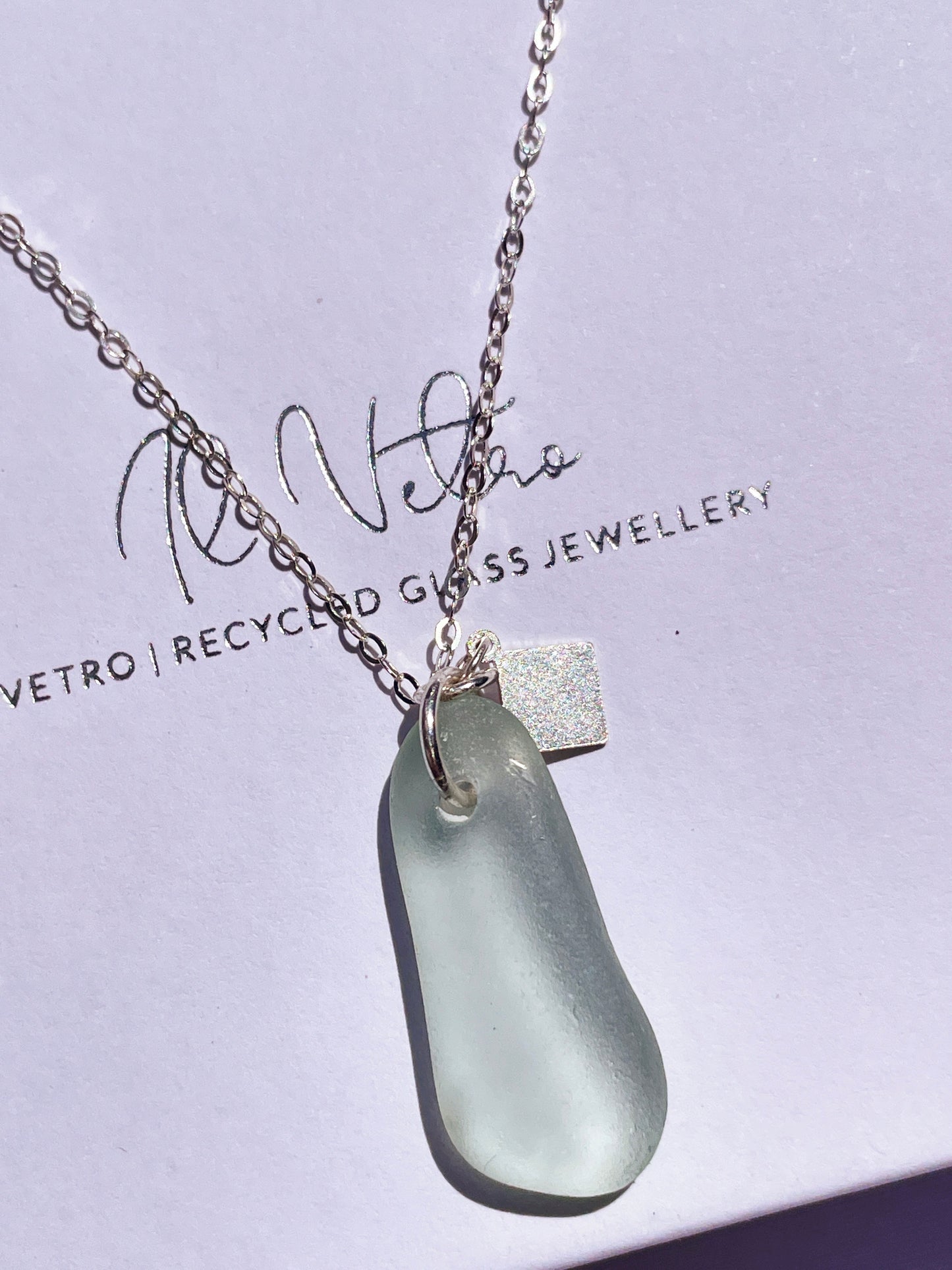 Seafoam Sea-Glass Pendant Necklace
