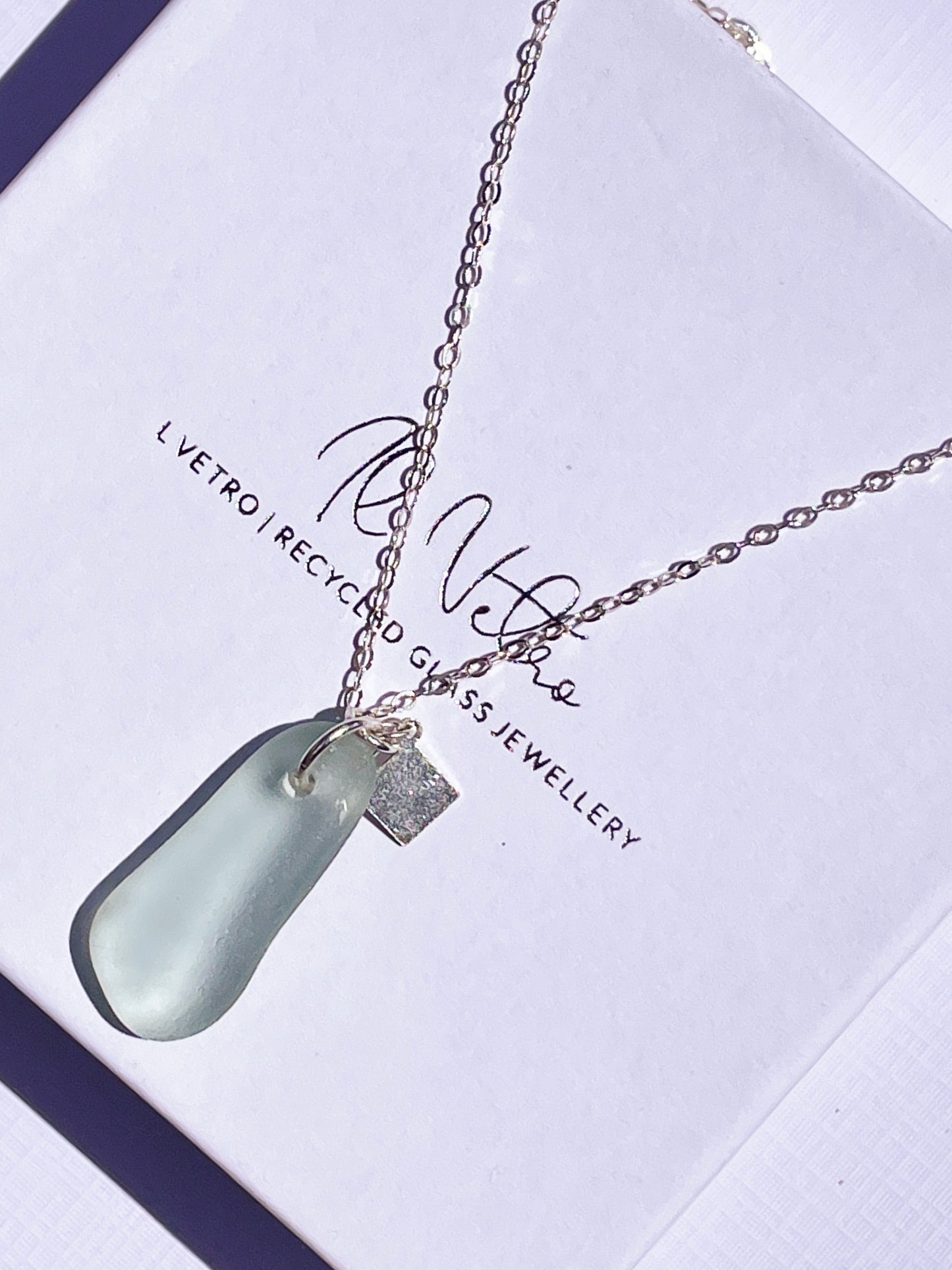 Seafoam Sea-Glass Pendant Necklace