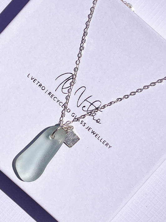 Seafoam Sea-Glass Pendant Necklace
