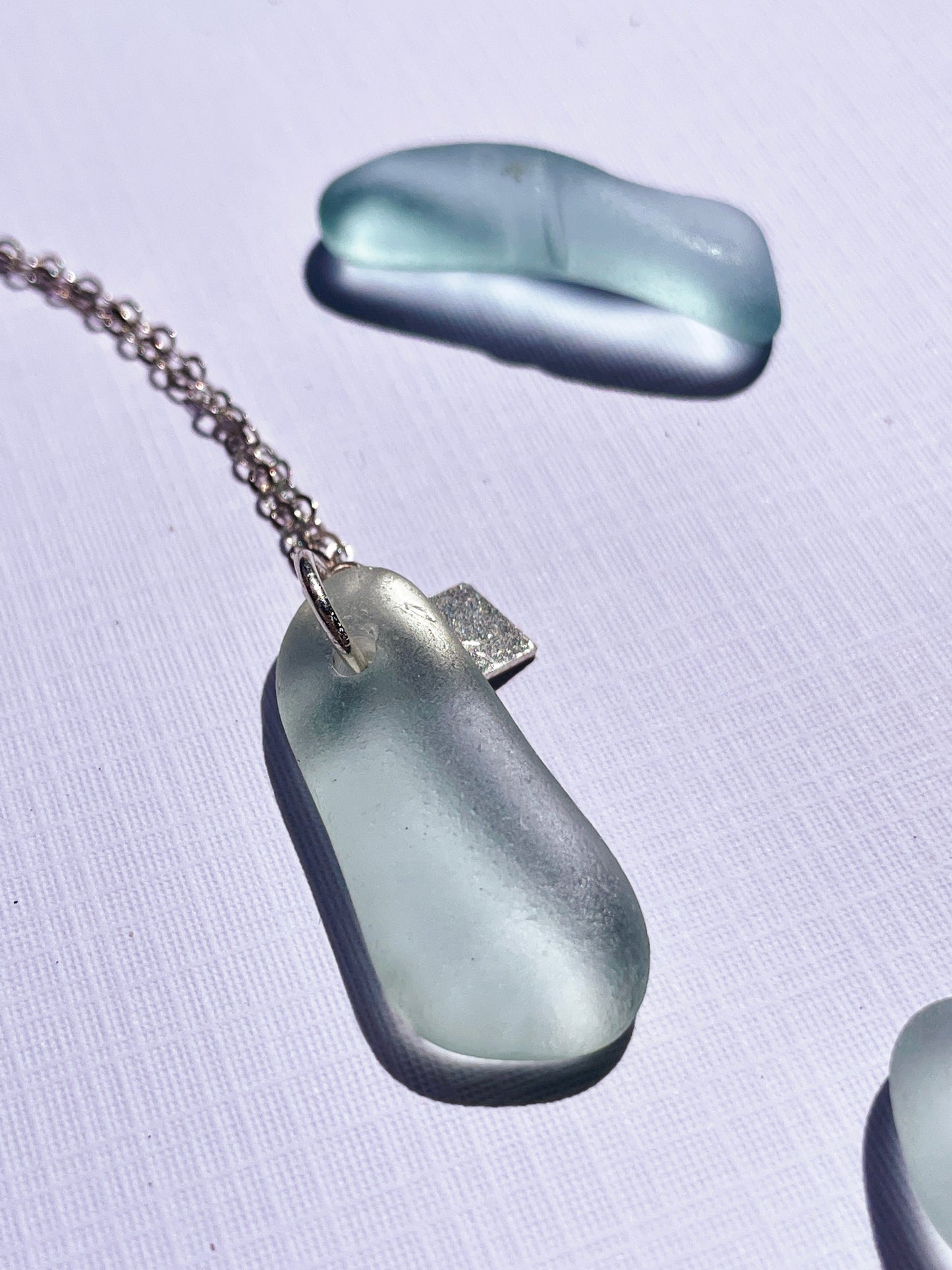 Seafoam Sea-Glass Pendant Necklace