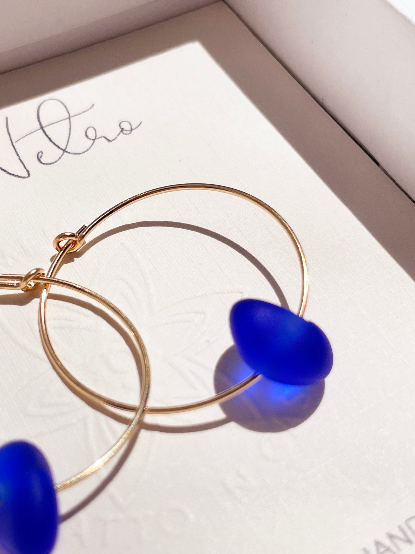 Cobalt Sea Glass Earrings