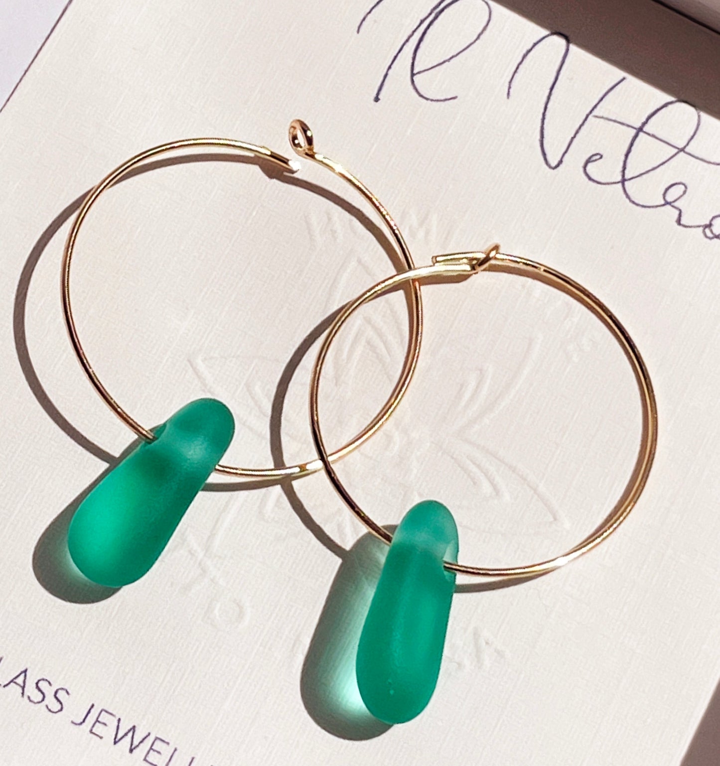 Teal Sea-Glass Earrings