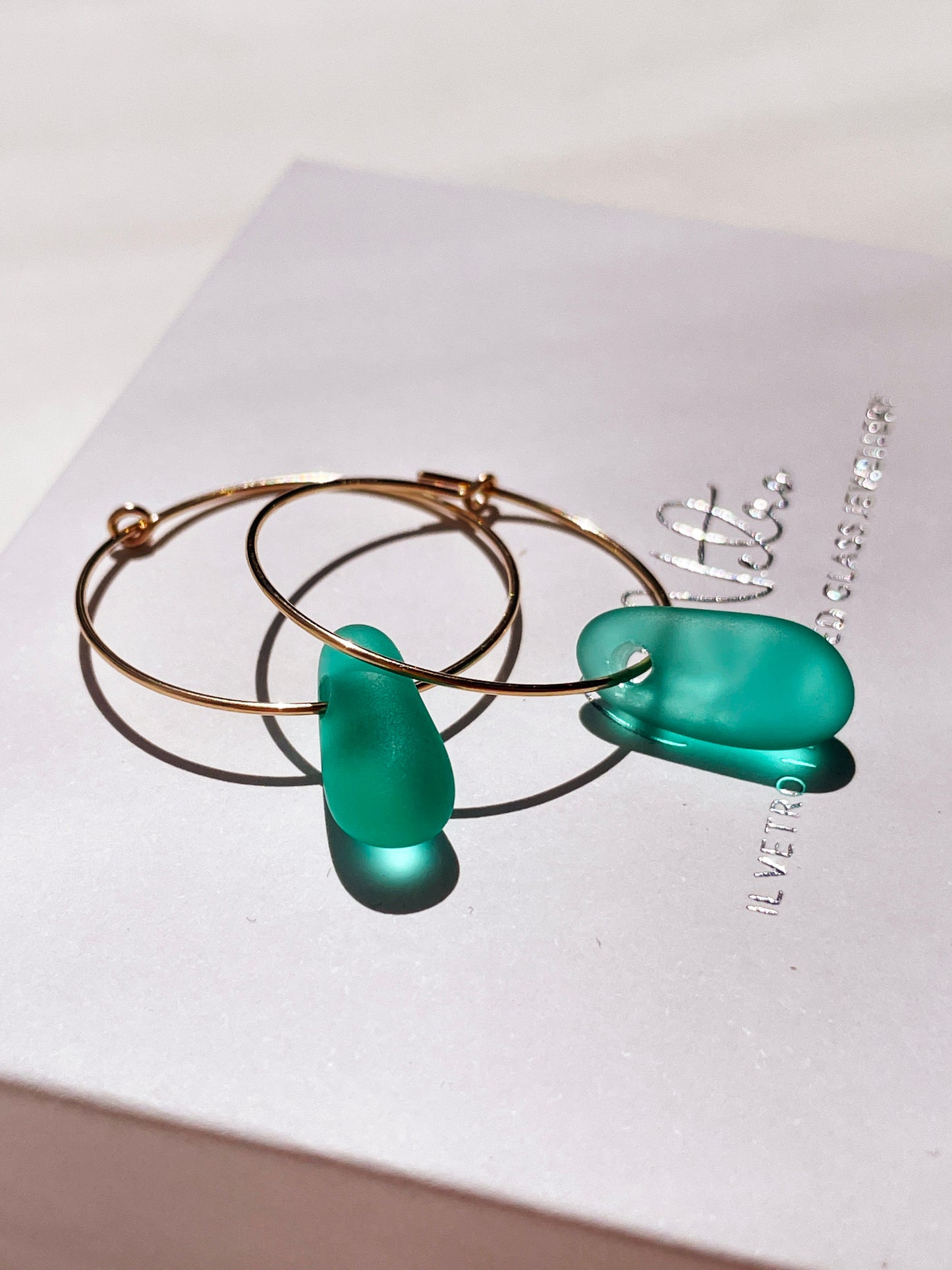 Teal Sea-Glass Earrings