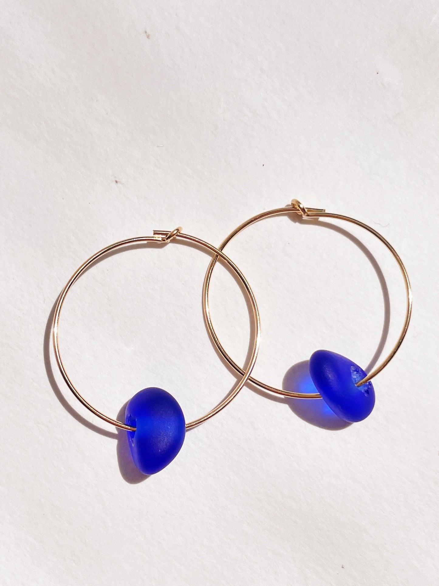 Cobalt Sea Glass Earrings