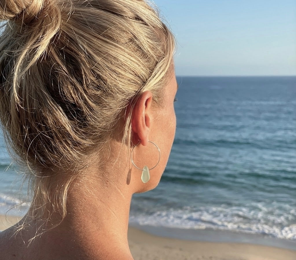 Sea-Foam Hoop Earrings