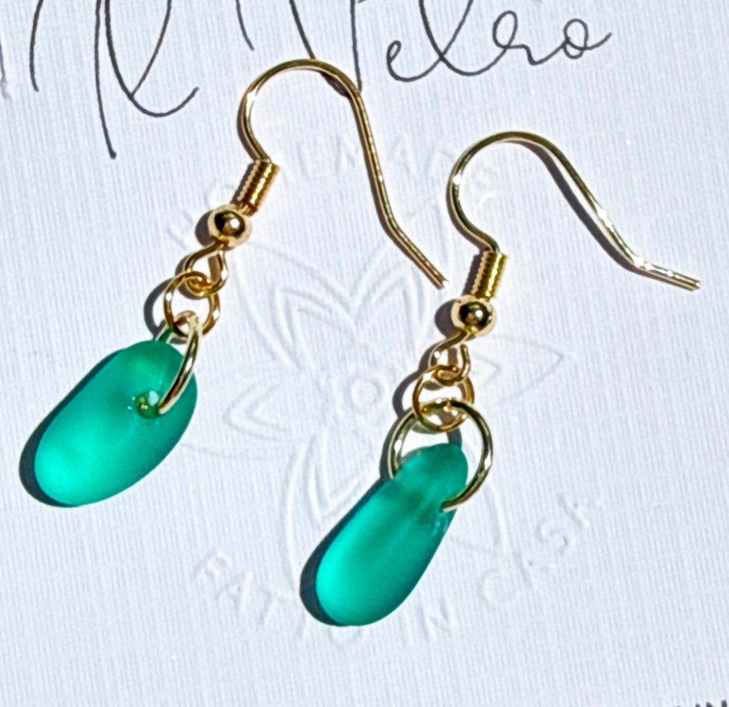 Teal Gold Earrings