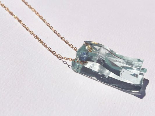 Recycled Wine Bottle Glass Pendant Necklace