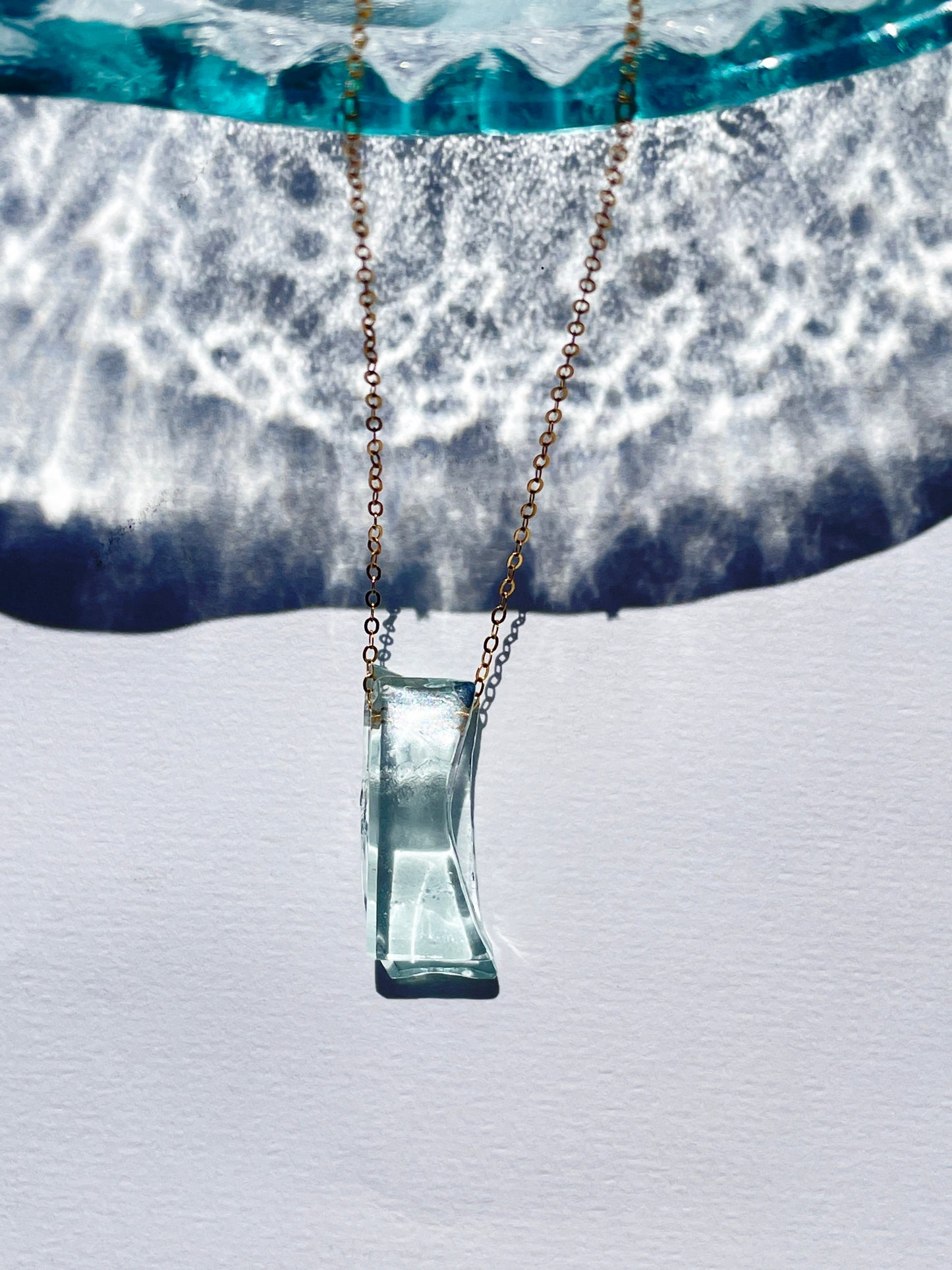 Recycled Wine Bottle Glass Pendant Necklace