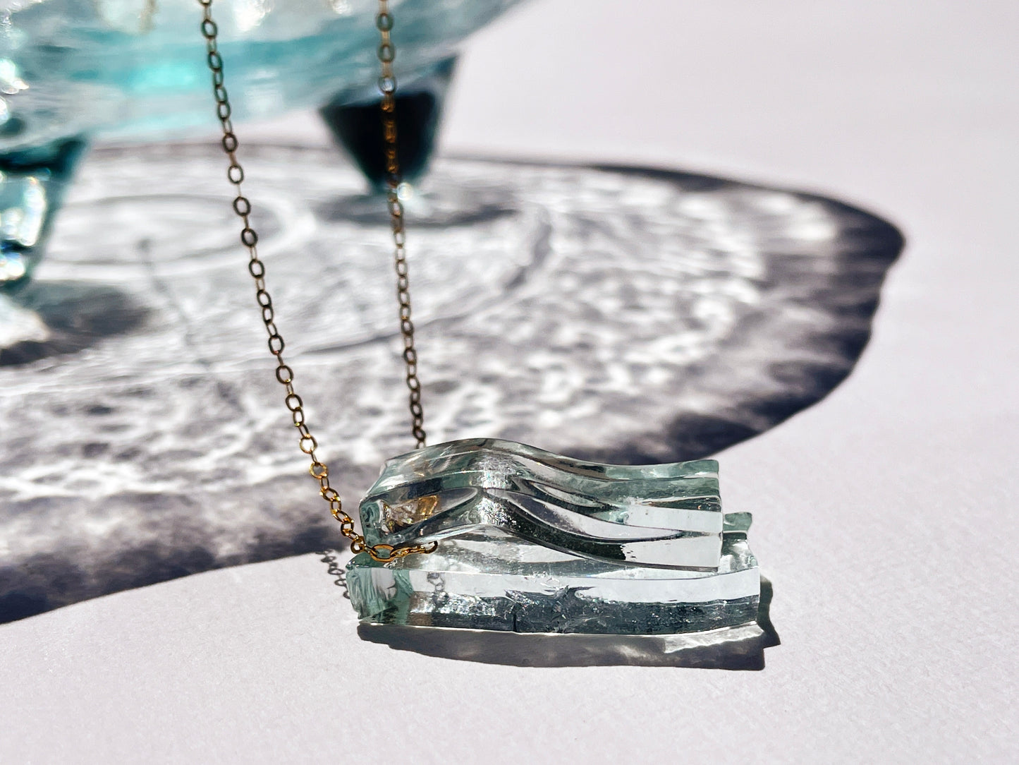 Recycled Wine Bottle Glass Pendant Necklace
