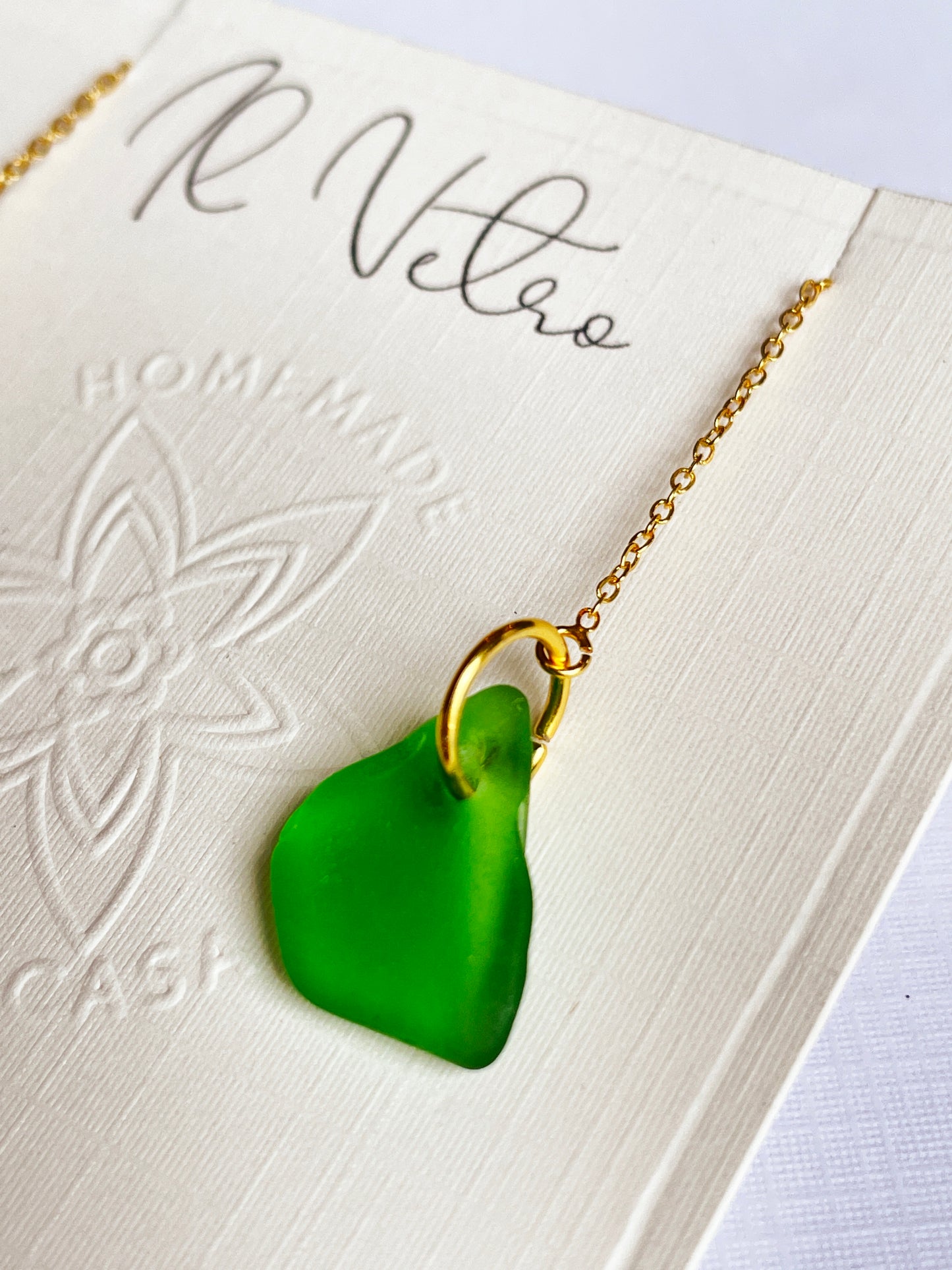 Kelly Green Sea-Glass Drop Earrings