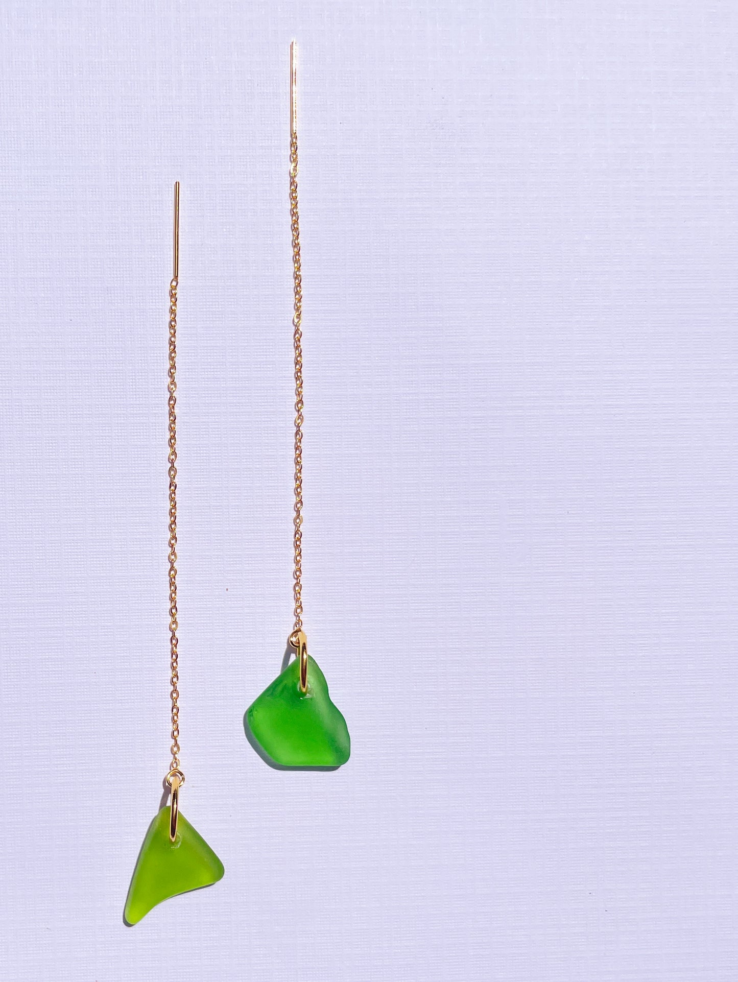 Kelly Green Sea-Glass Drop Earrings