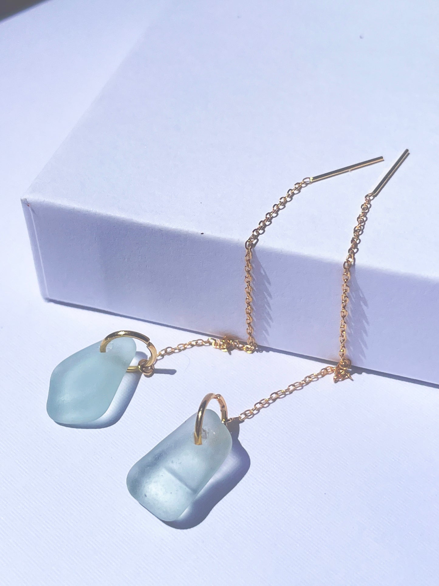 Sea-Foam Sea-Glass Drop Earrings