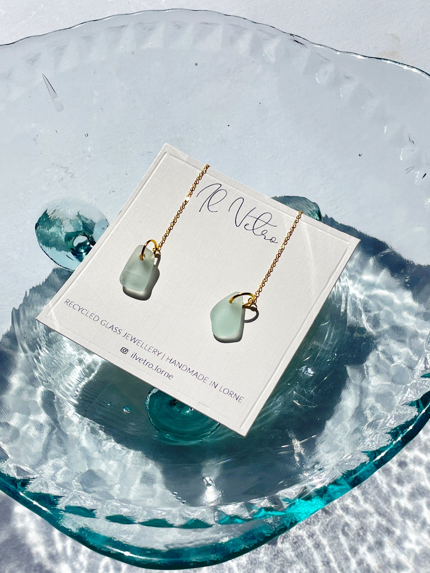 Sea-Foam Sea-Glass Drop Earrings