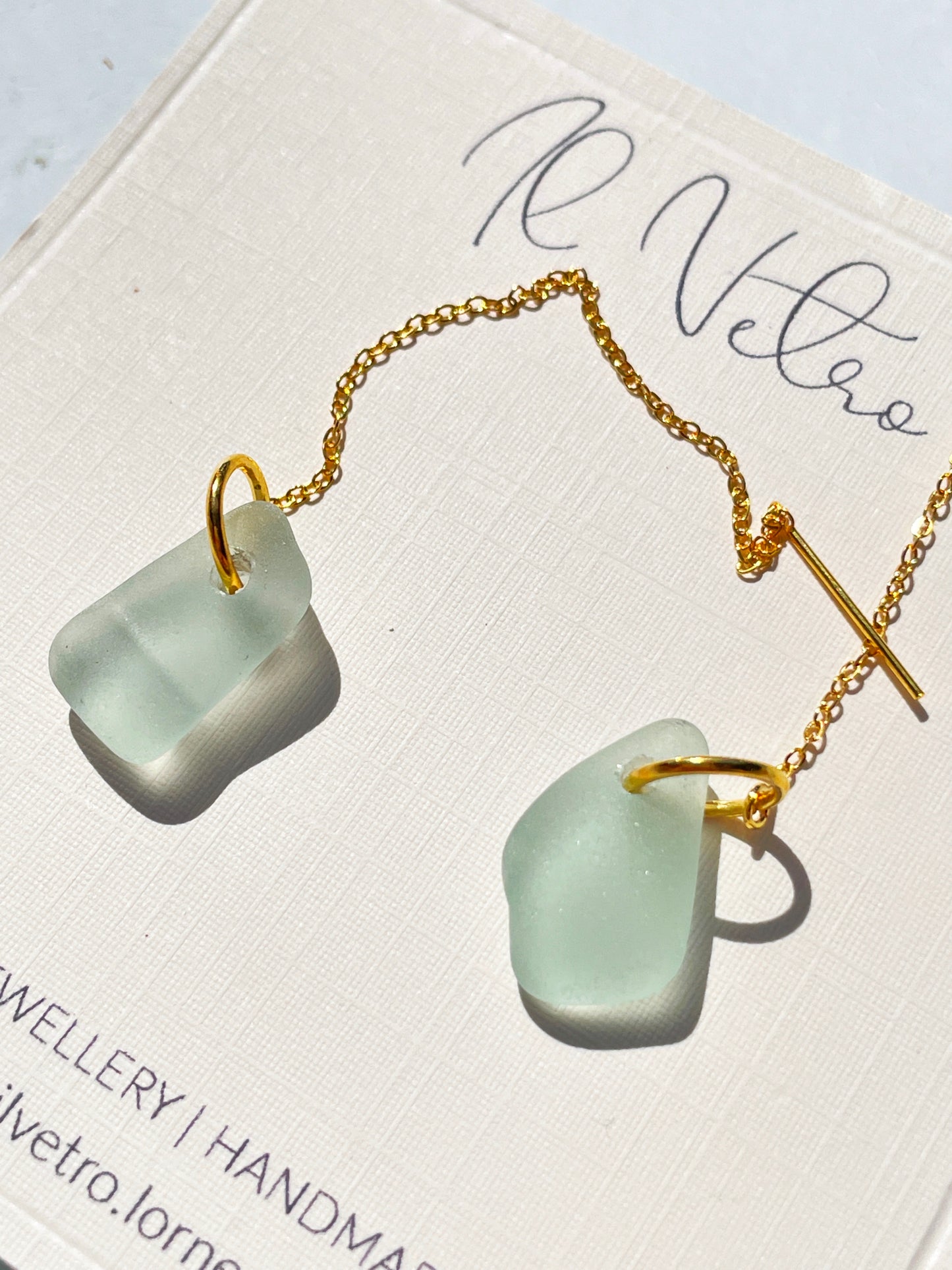 Sea-Foam Sea-Glass Drop Earrings