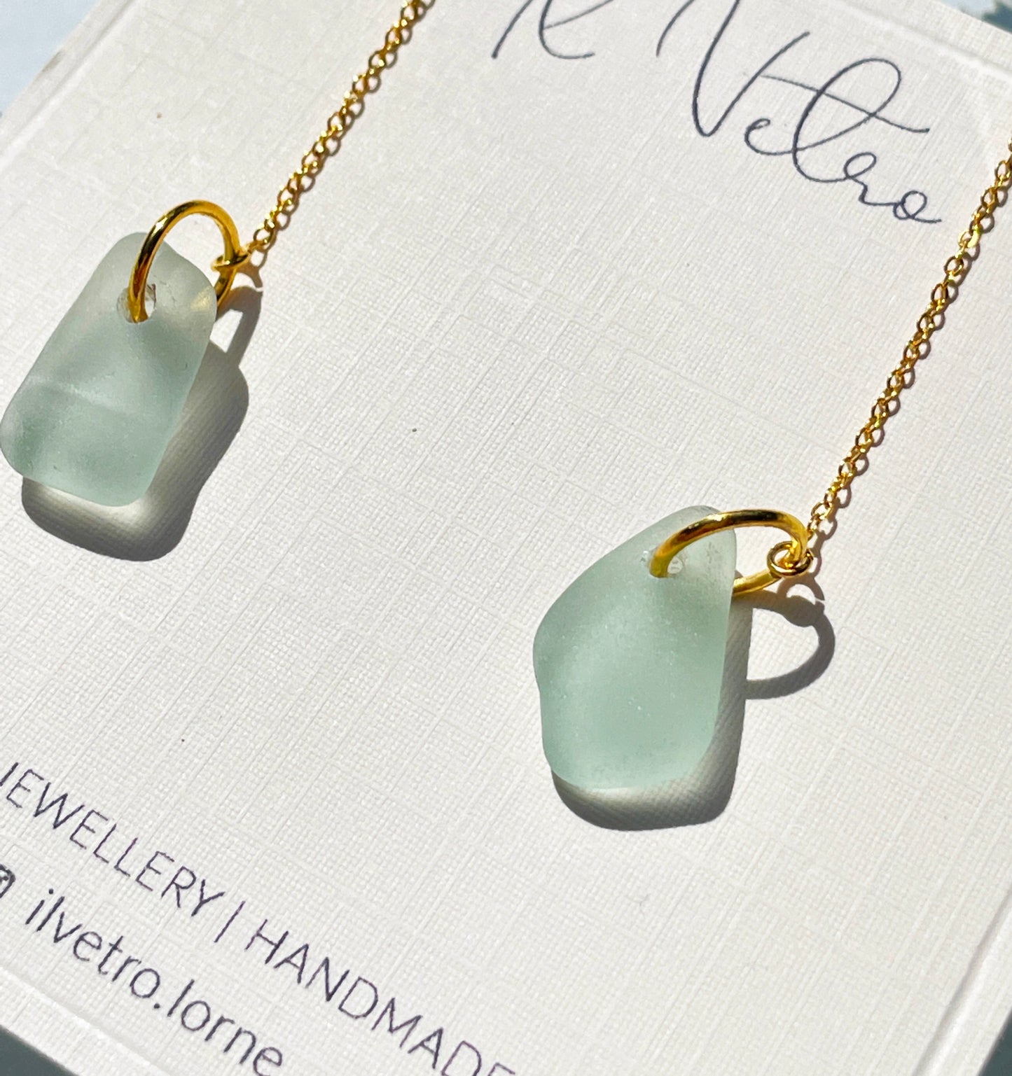 Sea-Foam Sea-Glass Drop Earrings