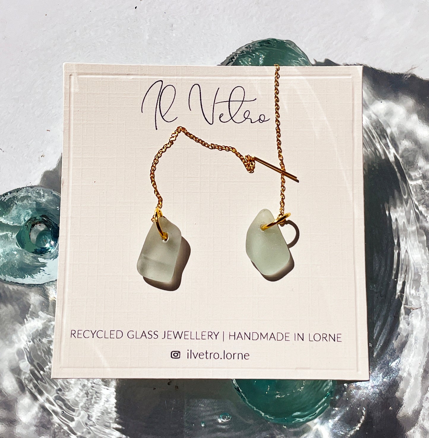 Sea-Foam Sea-Glass Drop Earrings